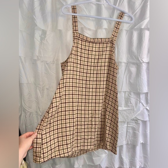 American Eagle, size large, brown & beige checkered dress - Picture 2 of 5